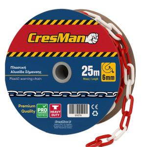 CRESMAN Αλυσίδα πλαστική κόκκινο/άσπρο 25mX6mm 01074