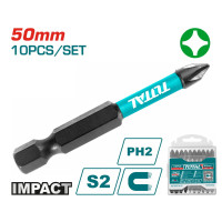 TOTAL Μύτες μαγνητικές μαύρες διπλές ΡH2 50mm 10τεμ (TACIM16PH223)