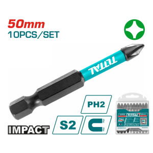 TOTAL Μύτες μαγνητικές μαύρες διπλές ΡH2 50mm 10τεμ (TACIM16PH223)