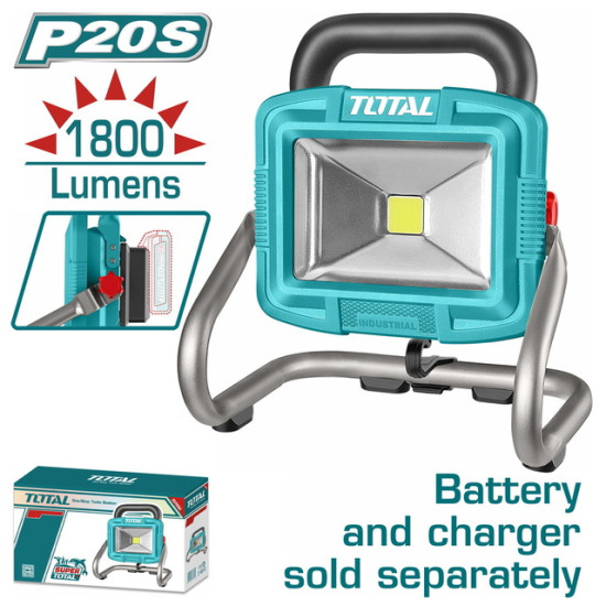 TOTAL Προβολέας led μπαταρίας Li-ion 20V ΧΩΡΙΣ ΜΠΑΤΑΡΙΑ & ΦΟΡΤΙΣΤΗ TWLI2025