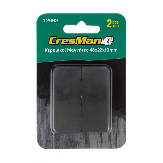 CRESMAN Μαγνήτης κεραμικός 48Χ22Χ10mm σετ 2 τεμάχια 12992