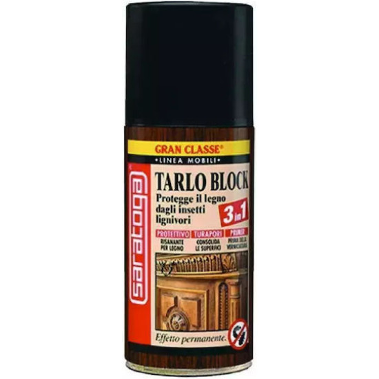 SARATOGA Σπρεϊ ξύλου 150ml tarlo block 3 σε 1 για προστασία - σφράγισμα - αστάρωμα