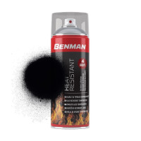 SPRAY BENMAN Λάκα για υψηλές θερμοκρασίας 800°C χρώμα μαύρο 400ml HEAT RESISTANT