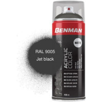 BENMAN Σπρέϊ χρώματος σκούρο μαύρο ματ 400ml RAL9005 28528
