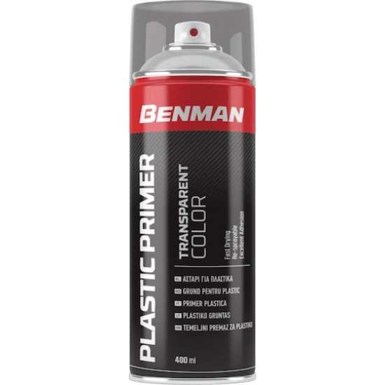 SPRAY BENMAN Σπρεϊ αστάρι διάφανο για πλαστικά  400ml PLASTIC PRIMER 28617