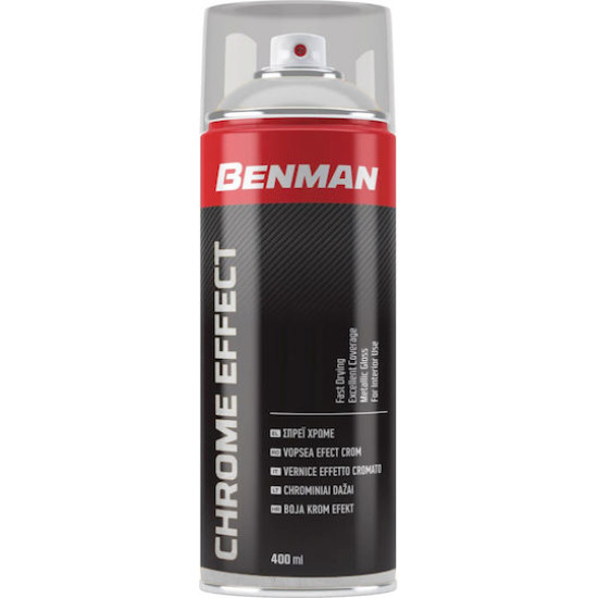 SPRAY BENMAN  Σπρεϊ  χρωμέ χρώμα ασημί 400ml CHROME EFFECT