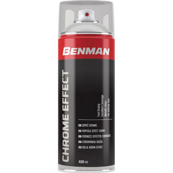SPRAY BENMAN  Σπρεϊ  χρωμέ χρώμα ασημί 400ml CHROME EFFECT