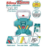 TOTAL Επαγγελματική μετροταινία 50m Fibreglass TMTF18506