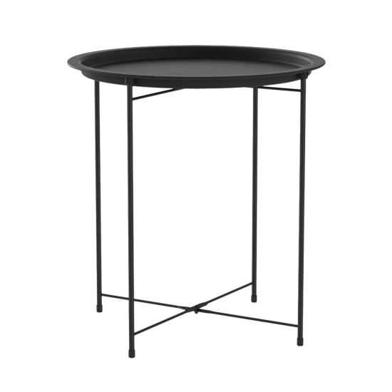 SIDIRELA Τραπέζι με δίσκο μαύρο Φ47Χ51cm  E-2374
