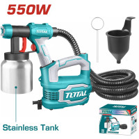 TOTAL Επαγγελματικό ηλεκτρικό σύστημα βαφής HVLP 550W με δοχείο αλουμινίου TT5006-2