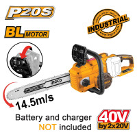 INGCO Αλυσοπρίονο μπαταρίας 2x20V Li-Ion 40cm Λάμα SOLO CGSLI40168
