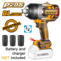 INGCO Κρουστικό μπουλονόκλειδο μπαταρίας 3/4'' 20V Li-Ion SOLO 1350-1900Nm CIWLI201351