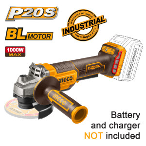 INGCO Γωνιακός τροχός μπαταρίας 115mm 20V Li-Ion SOLO CAGLI211156