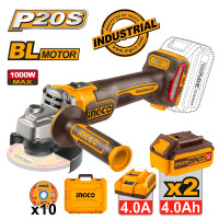 INGCO Γωνιακός τροχός μπαταρίας 115mm 20V Li-Ion CAGLI271532E