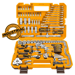 INGCO Εργαλεία xειρός και kαρυδάκια 1/4"-1/2"-3/8'' σετ 135 τεμάχια HKTHP21351