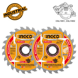 INGCO Δίσκος κοπής ξύλου 2 τεμάχια Φ 165mm TSB1653