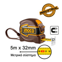 INGCO Μετροταινία με μαγνήτη 5mΧ32mm HSMT80532M