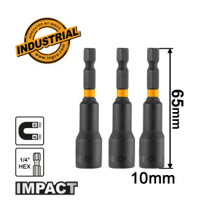 INGCO Σετ μαγνητάκια καρυδάκια 3 τεμαχίων 1/4-10mm AMN1031 