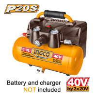 INGCO Αεροσυμπιεστής αυτοκινήτου μπαταρίας 2Χ20V Li-Ion SOLO CACLI2003