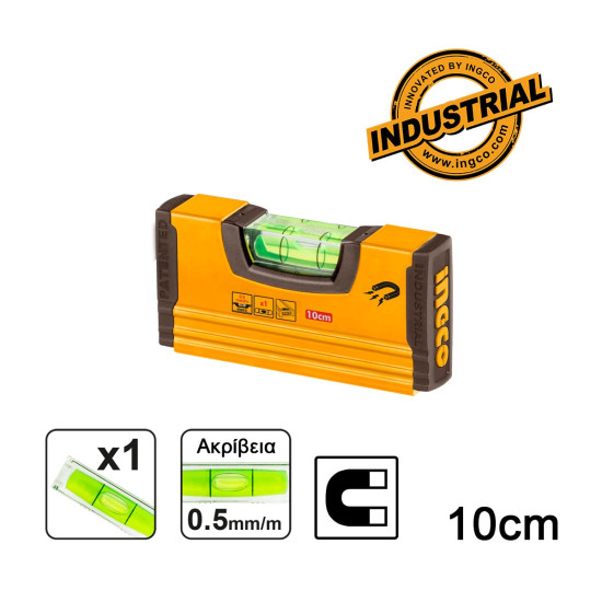 INGCO Επαγγελματικό αλφάδι μίνι μαγνητικό 10cm HMSL03101