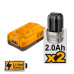 INGCO Κατσαβίδι παλμικό Compact Μπαταρίας 16V Li-Ion 170Nm + μύτες Impact σετ 31 τεμάχια COSLI241083E