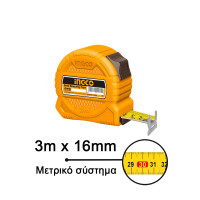 INGCO Μέτρο ρολλό 3mΧ16mm HSMT39316-1