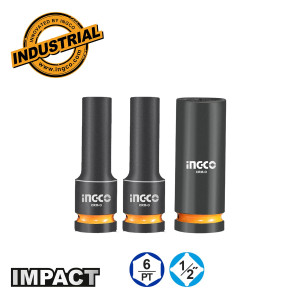 INGCO Καρυδάκια μακριά Impact-αέρος 1/2" 17-19-21mm Σετ 3 τεμάχια HKISSD12042L