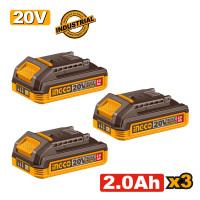 INGCO Μπαταρίες 20V 2.0Ah σετ 3 τεμάχια COSLI240311E