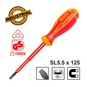 INGCO Κατσαβίδι ηλεκτρολόγου VDE ίσιο SL5.5X125mm HISD815125