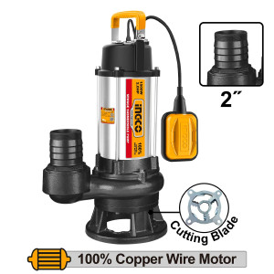 INGCO Υποβρύχια αντλία INOX με κοπτήρα λυμάτων 1500W SPDB150068