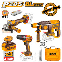 INGCO Εργαλεία μπαταρίας 20V Li-Ion σετ 3 τεμάχια COSLI241198E
