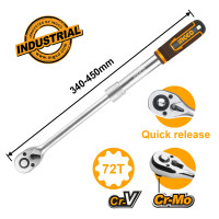 INGCO Καστάνια τηλεσκοπική 1/2" 72Τ 340-450mm HRTH08128L