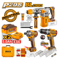 INGCO Εργαλεία μπαταρίας 20V Li-Ion σετ 3 τεμάχια COSLI250693E