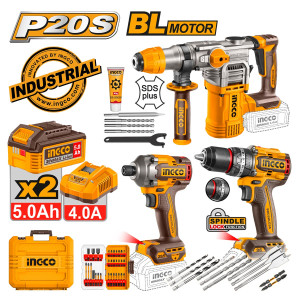 INGCO Εργαλεία μπαταρίας 20V Li-Ion σετ 3 τεμάχια COSLI250693E