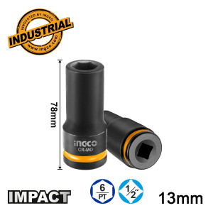 INGCO Καρυδάκι μακρύ Impact-Αέρος 1/2" 13mm HDIS12132L