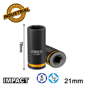 INGCO Καρυδάκι μακρύ Impact-Αέρος 1/2" 21mm HDIS12212L