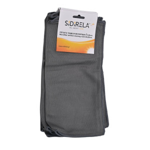 SIDIRELA Πετσέτα microfiber τζαμιών σε γκρι χρώμα 30Χ30cm Ε-2653GR