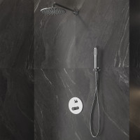Σετ μπαταρίας εντοιχισμού ντους JOAN Marmo Nero 24668-MN-SET KARAG