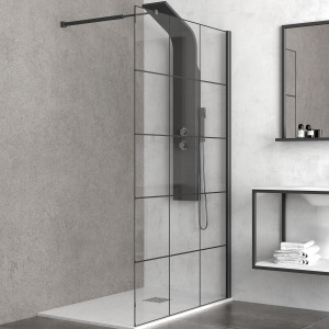 Σταθερό κρύσταλλο frame FREE Black KARAG 30x200cm