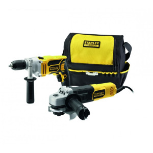 STANLEY Σετ κρουστικό δράπανο 750W & γωνιακός τροχός 850W σε τσάντα μεταφοράς FMEK21S-QS