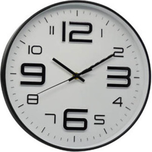 ANKOR Ρολοϊ τοίχου πλαστικό 30.5cm σε  μαύρο χρώμα 814589