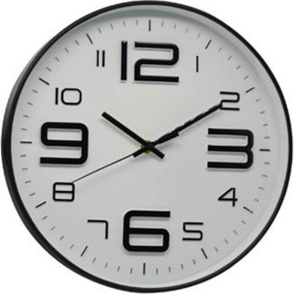 ANKOR Ρολοϊ τοίχου πλαστικό 30.5cm σε  μαύρο χρώμα 814589