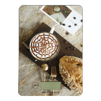 ANKOR Ηλεκτρονική ζυγαριά κουζίνας 5kg  γυάλινη CAPPUCCINO 15X21.5X1.6cm 840540