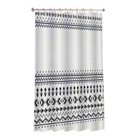 ANKOR Κουρτίνα μπάνιου πολυεστερική 180Χ180cm 90gsm με 12 κρίκους με διακόσμηση γκρι και μαύρα σχέδια 800810