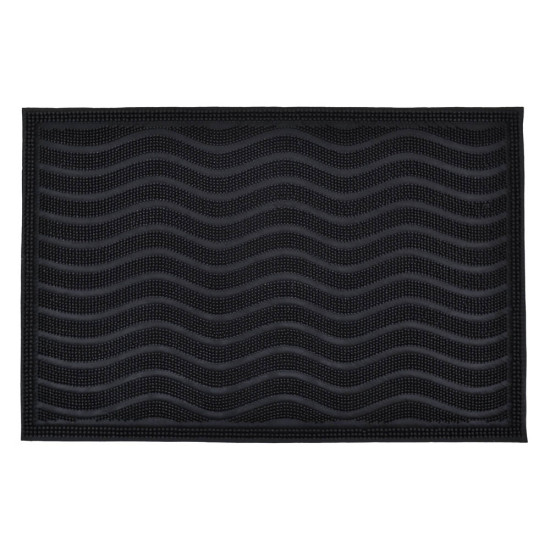 ANKOR Ποδόμακτρο καουτσούκ με PINS μαύρα κύματα 60X40cm 812301