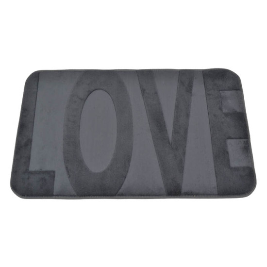 ANKOR Πατάκι μπάνιου sbr memory foam love γκρι 50Χ80cm 815456