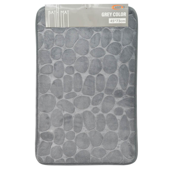 ANKOR Πατάκι μπάνιου memory foam γκρι pvc 45X73cm 815609