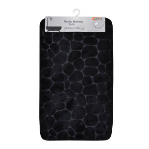 ANKOR Πατάκι μπάνιου μαύρο memory foam με pvc 50X80cm 816262