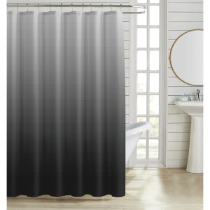 ANKOR Κουρτίνα μπάνιου πολυεστερική 180X200cm 90gsm με 12 κρίκους ντεγκραντέ σε γκρι αποχρώσεις 846337