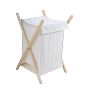 ANKOR Καλάθι απλύτων ξύλινο με λευκό σάκο 55lt 42X42X70cm 829873